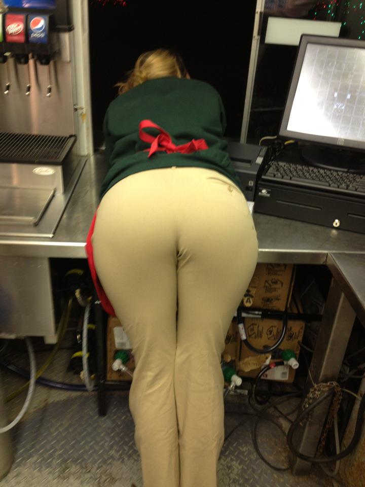 720px x 960px - Big plump ass bent over behind the drive through window