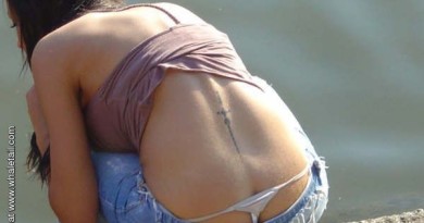 whale tail exposed