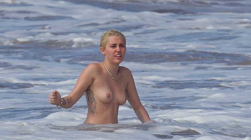 topless miley cyrus