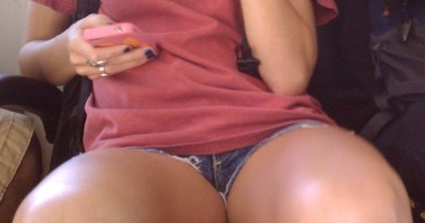 sexy thighs girl checking her phone